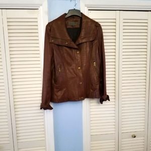 Tan leather jacket